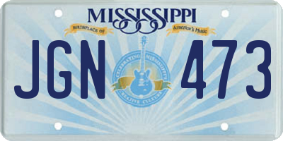 MS license plate JGN473
