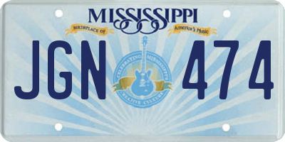 MS license plate JGN474