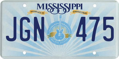 MS license plate JGN475