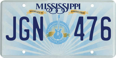 MS license plate JGN476