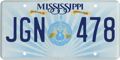 MS license plate JGN478