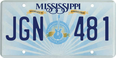 MS license plate JGN481
