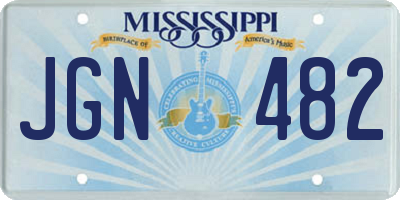 MS license plate JGN482