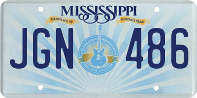 MS license plate JGN486