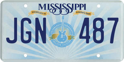 MS license plate JGN487
