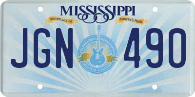 MS license plate JGN490