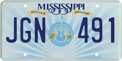 MS license plate JGN491