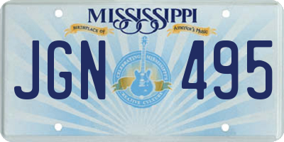 MS license plate JGN495
