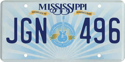 MS license plate JGN496