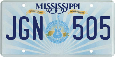 MS license plate JGN505