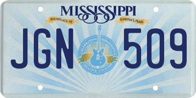 MS license plate JGN509