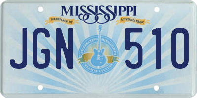 MS license plate JGN510