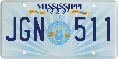 MS license plate JGN511