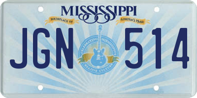 MS license plate JGN514