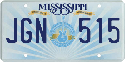 MS license plate JGN515