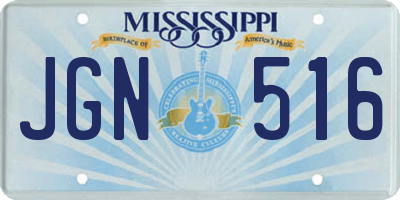 MS license plate JGN516