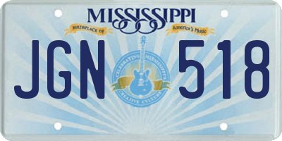 MS license plate JGN518