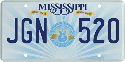 MS license plate JGN520