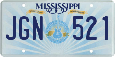 MS license plate JGN521
