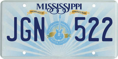 MS license plate JGN522