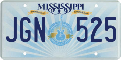 MS license plate JGN525