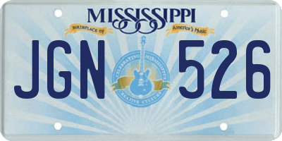 MS license plate JGN526