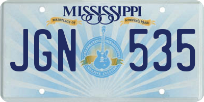 MS license plate JGN535