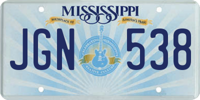 MS license plate JGN538