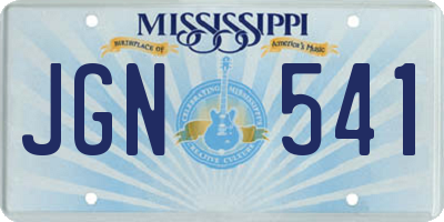 MS license plate JGN541