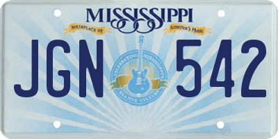 MS license plate JGN542