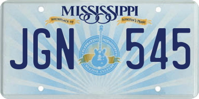 MS license plate JGN545