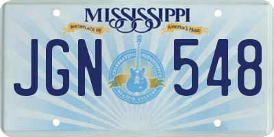 MS license plate JGN548