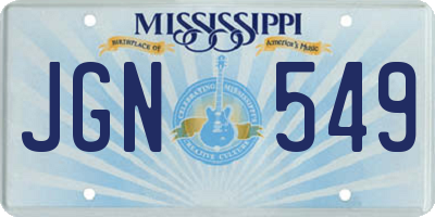 MS license plate JGN549