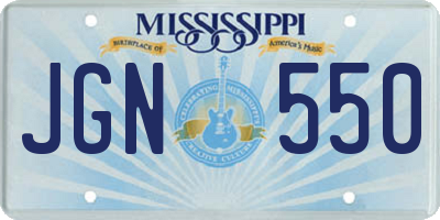 MS license plate JGN550