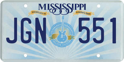 MS license plate JGN551