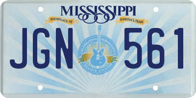 MS license plate JGN561