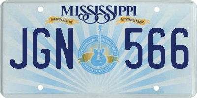 MS license plate JGN566