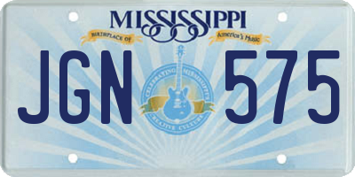 MS license plate JGN575