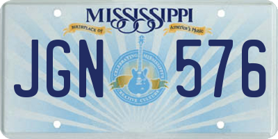MS license plate JGN576