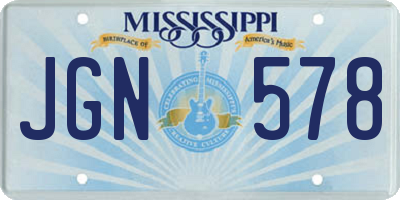 MS license plate JGN578