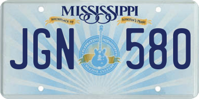 MS license plate JGN580