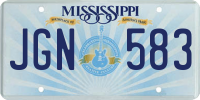 MS license plate JGN583