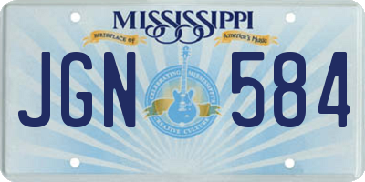 MS license plate JGN584