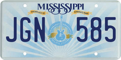 MS license plate JGN585