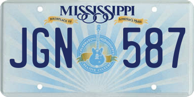 MS license plate JGN587