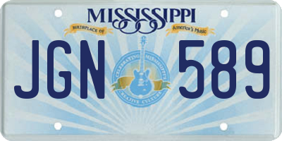 MS license plate JGN589