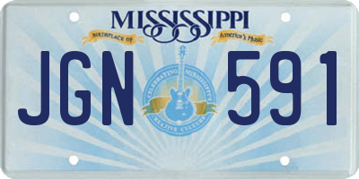 MS license plate JGN591