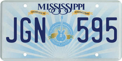 MS license plate JGN595