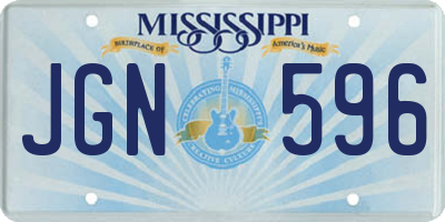 MS license plate JGN596