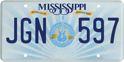 MS license plate JGN597